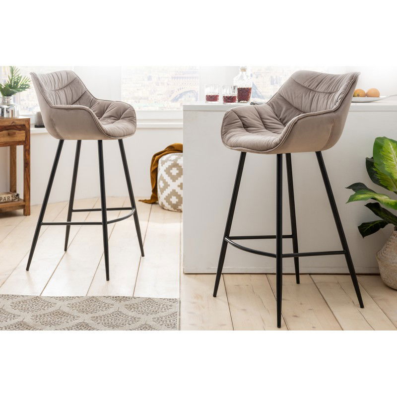 Tabouret De Bar R Tro The Dutch Comfort Champagne Velours Chaise De Bar