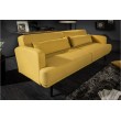 Elégant canapé 3 places STUDIO 210cm jaune moutarde avec coussins inclus avec fonction sommeil