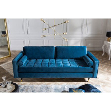 Canapé 3 places design et élégant COZY VELVET 220cm aqua...