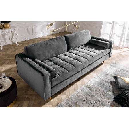 Canapé 3 places design et élégant COZY VELVET 220 cm gris...