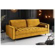 Canapé 3 places design et élégant COZY VELVET 220cm jaune moutarde velours à ressorts