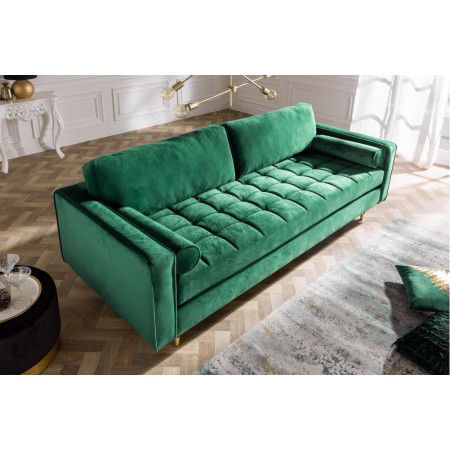 Canapé 3 places design et élégant COZY VELVET 220cm vert...