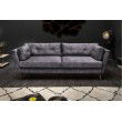 Elegantes 3er Sofa MARVELOUS 220cm grau Samt 3-Sitzer inkl. Kissen