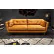 Elegantes 3er Sofa MARVELOUS 220cm senfgelb Samt 3-Sitzer inkl. Kissen