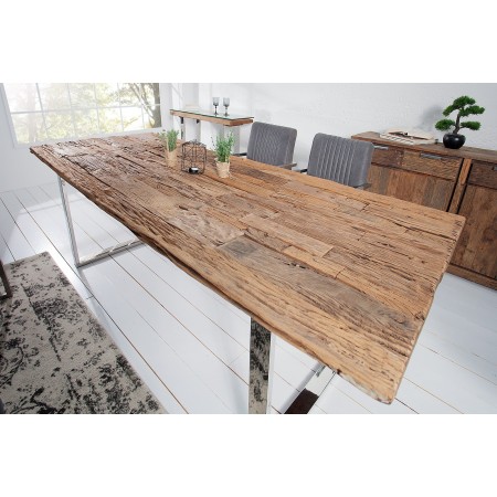 Table de salle à manger en bois tronc d'arbre massif 180cm