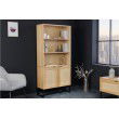 Buffet design VIENNA 80cm chêne viennois tressé Armoire rotin