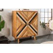 Massives Highboard LONG ISLAND 100cm Mangoholz mit aufwendiger Front