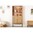 Design Highboard VIENNA 80cm Mangoholz Wiener Geflecht Rattan