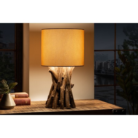 Lampe de table en bois massif HARMONY NATURE 50cm beige...