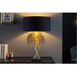 Dekorative Tischlampe GINKGO 62cm schwarz gold Metall Skulptur Leuchte mit MarmorfuÃ