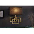 Moderne Wandleuchte ATLANTIS 44cm gold Stoffschirm schwarz Lampe