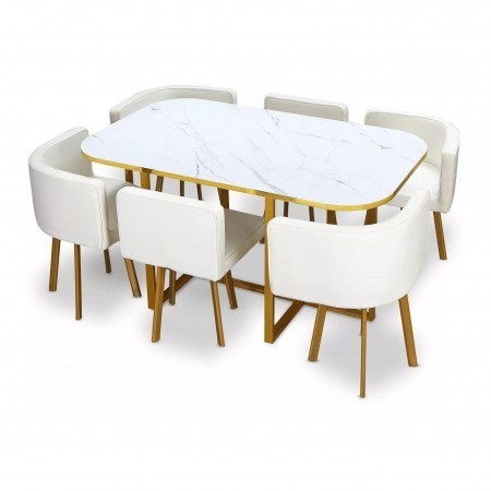 Ensemble table à manger + 6 chaises encastrable PopUp XL