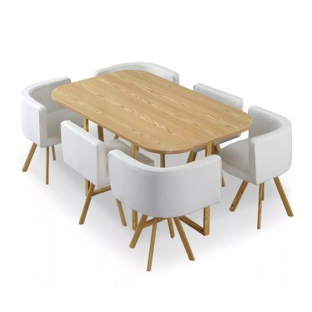 Ensemble table à manger + 6 chaises encastrable PopUp XL...