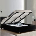 Letto-completo-testata-letto galleggiante-cornice-letto-NOIR