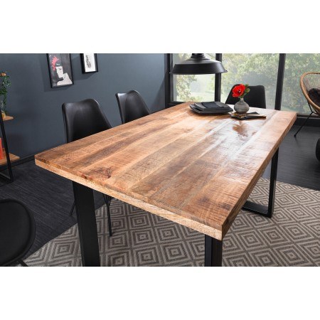 Table de salle à manger massive IRON CRAFT 120cm bois de...