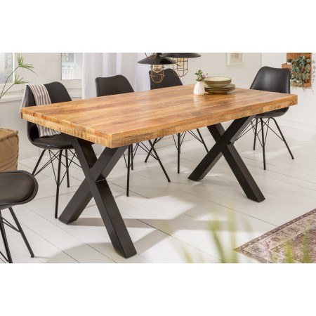 Table de salle à manger massive IRON CRAFT 160cm bois de...