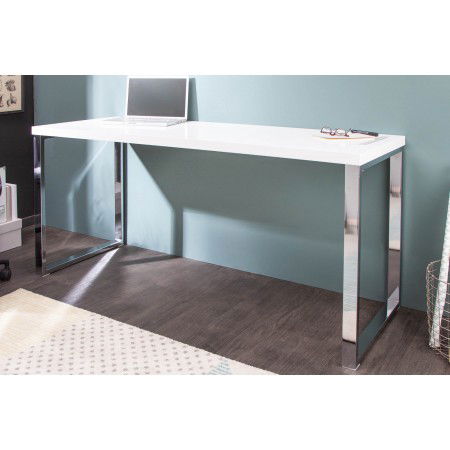 Moderner Schreibtisch WHITE DESK 160cm weiß Hochglanz...