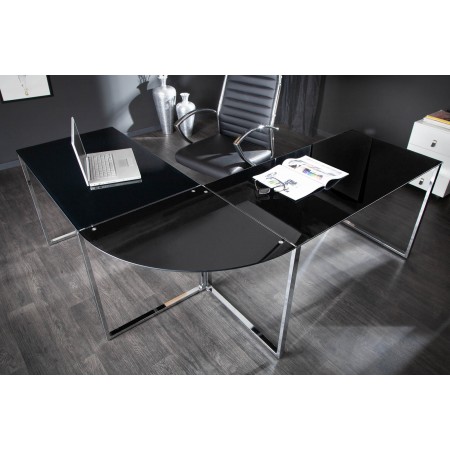 Esclusivo Design Corner Desk BIG DEAL 180cm vetro nero