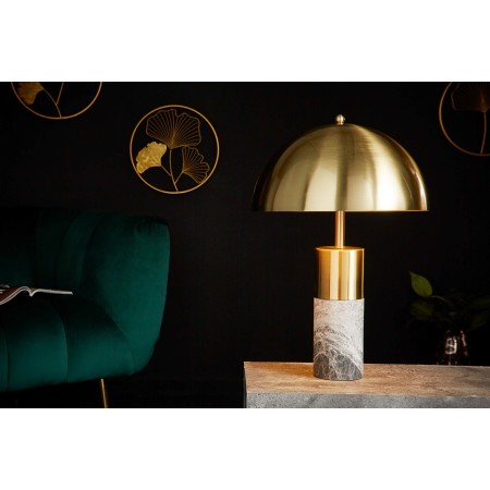 Elegante lampada da tavolo BURLESQUE 52cm oro grigio con...