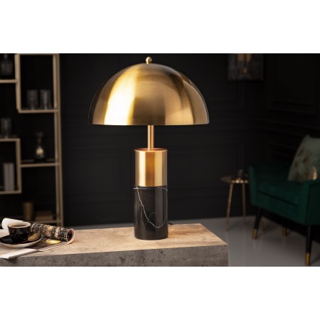 Elegante lampada da tavolo BURLESQUE 52cm oro nero con...