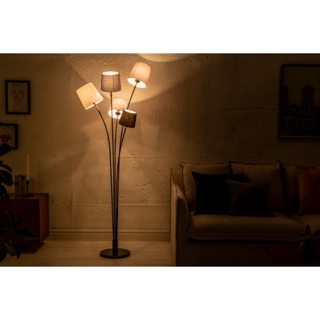  Lámpara de pie de diseño LEVELS 176cm negro gris con 5...