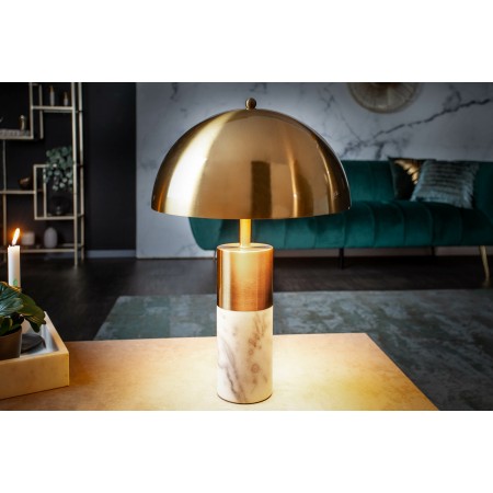 Elégante lampe de table BURLESQUE 52cm or blanc avec pied...