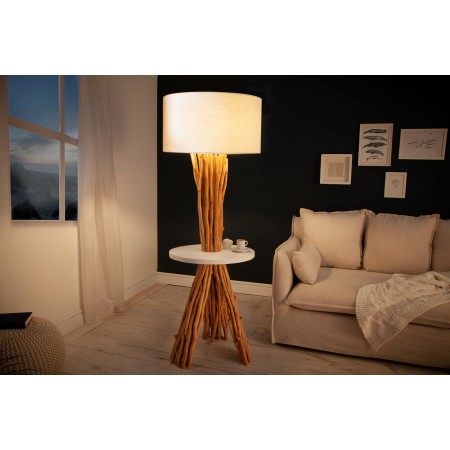 Lámpara de pie funcional SERVANT 153cm de madera maciza...