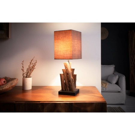 Lampe de table artisanale PURE NATURE 45cm bois de fer...