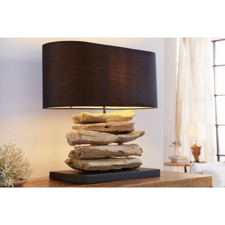 Handgearbeitete Treibholz Lampe RIVERINE 55cm schwarz...