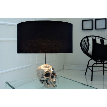  Extravagante Tischlampe SKULL 44cm schwarz Totenkopf...