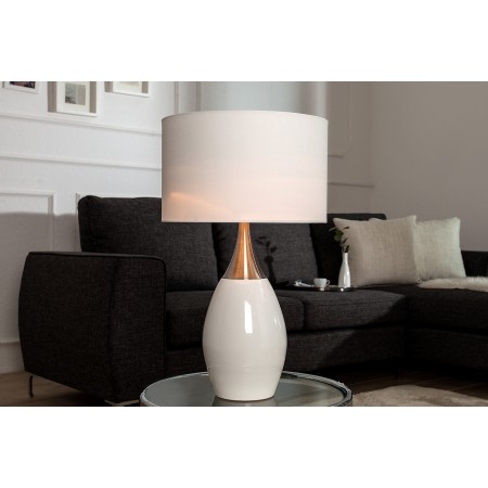  Lampe de table moderne CARLA 60cm blanc argenté avec...