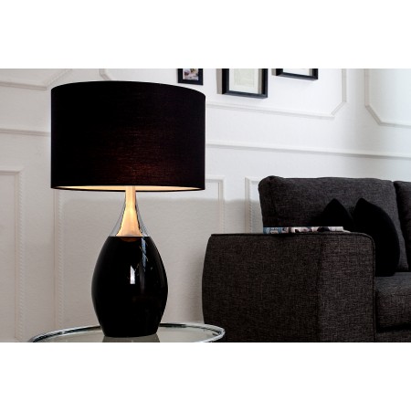  Lampe de table moderne CARLA 60cm noir argenté avec...