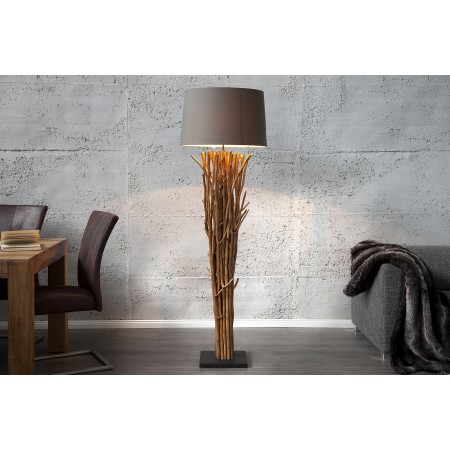 Lampadaire design en bois flotté EUPHORIA 180cm gris avec...