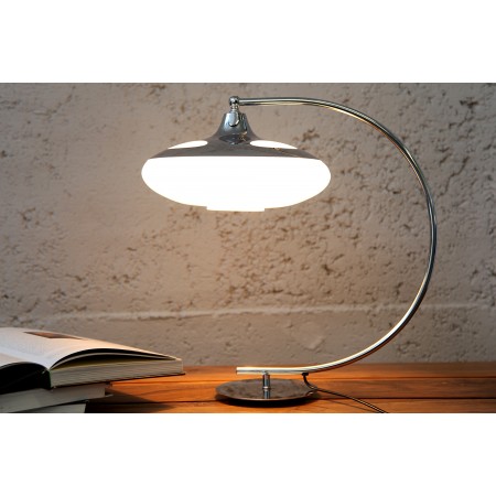  Lampe de table moderne LUNA LOGO 45cm argent chromé...