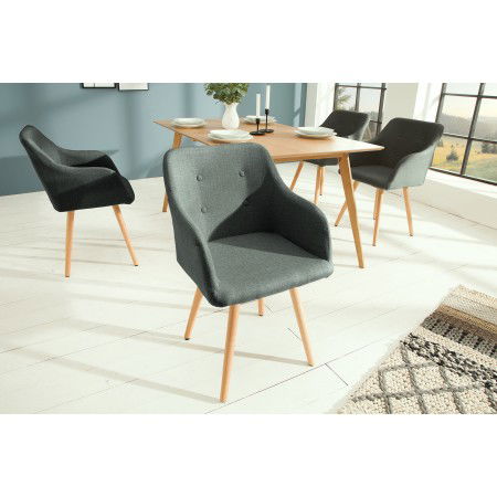  Chaise rétro design SCANDINAVIA MEISTERSTÄCK grise avec...