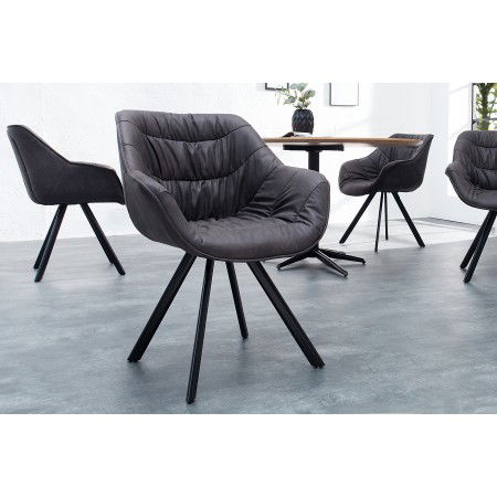  Design Stuhl THE DUTCH COMFORT antik grau Retro Stil mit...