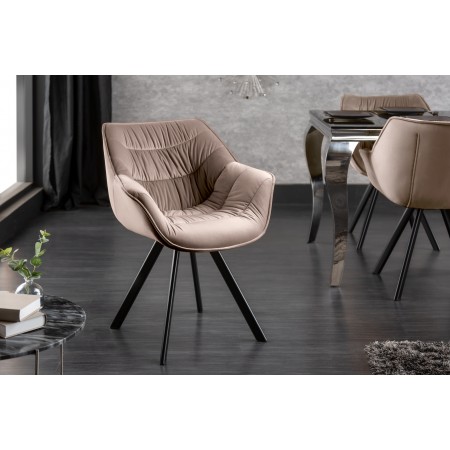  Chaise design THE DUTCH COMFORT champagne gris velours...