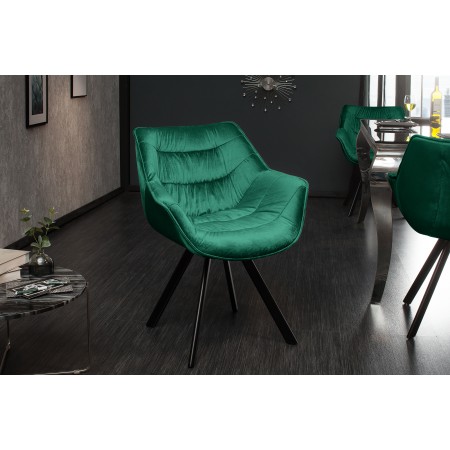 Chaise design THE DUTCH COMFORT vert émeraude velours...