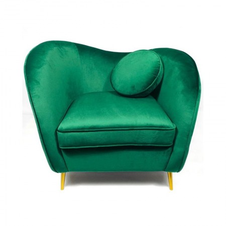 LEGEND Samt-Sessel mit goldenen Metallbeinen -  Grün