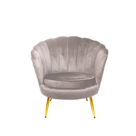 Fauteuil arrondi pied or GATSBY -  Taupe
