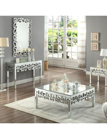 Console design en verre miroir