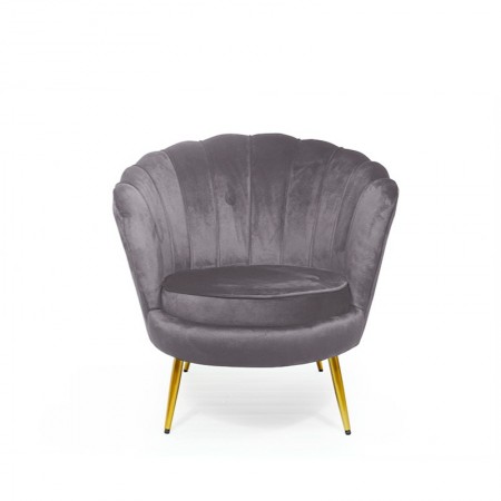 Runder Sessel mit goldenen Beinen GATSBY -  Grau