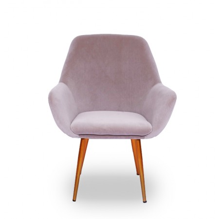 Fauteuil scandinave BAOBA velours -  Velours Taupe
