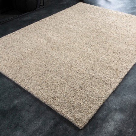  Handgearbeiteter Teppich WOOL 230x160cm beige aus Wolle 