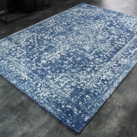 Tapis d'Orient en coton HERITAGE 230x160cm bleu motif...