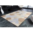  Handgewebter Teppich ORGANIC 230x160cm blau beige aus Hanf und Wolle geometrisches Muster 
