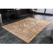  Handgewebter Teppich AZTECA 230x160cm beige grau aus Hanf und Wolle geometrische Muster 