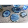 Set de 4 dessous de verre COASTER 11cm bleu pierre d'agate, fait main