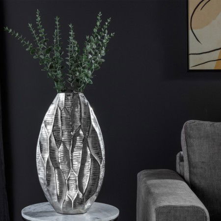  Elegante Vase ORGANIC ORIENT 44cm silber Hammerschlag...