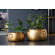  Handgefertigte Schalen 2er Set ORIENT gold Blumentopf im Hammerschlagdesign 